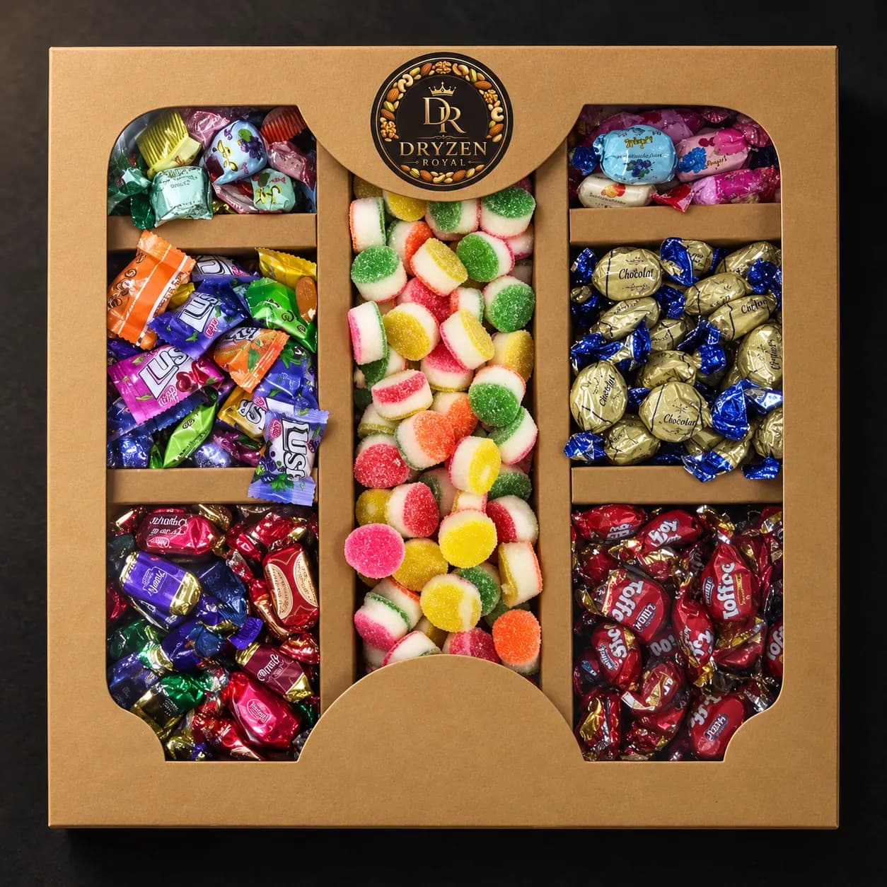 Assorted Chocolates & Candies Gift Box | Dryzen Royal – chocolates candies gift box