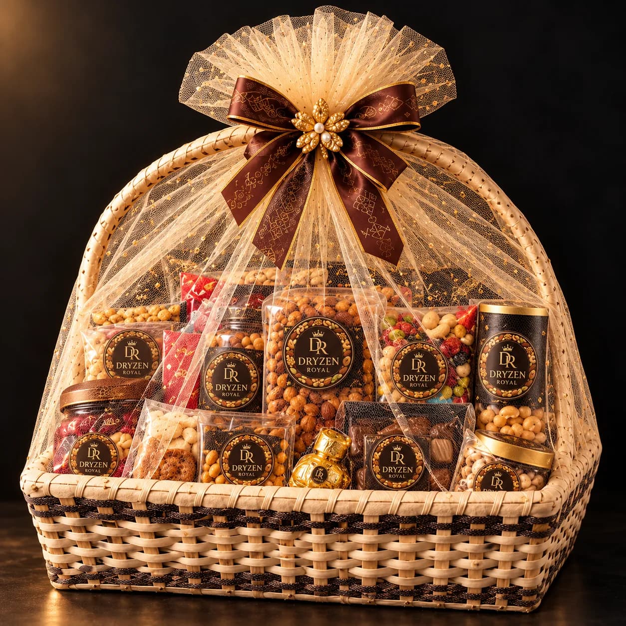 Wrapped Dry Fruit Gift Basket | Dryzen Royal – dry fruit gift basket
