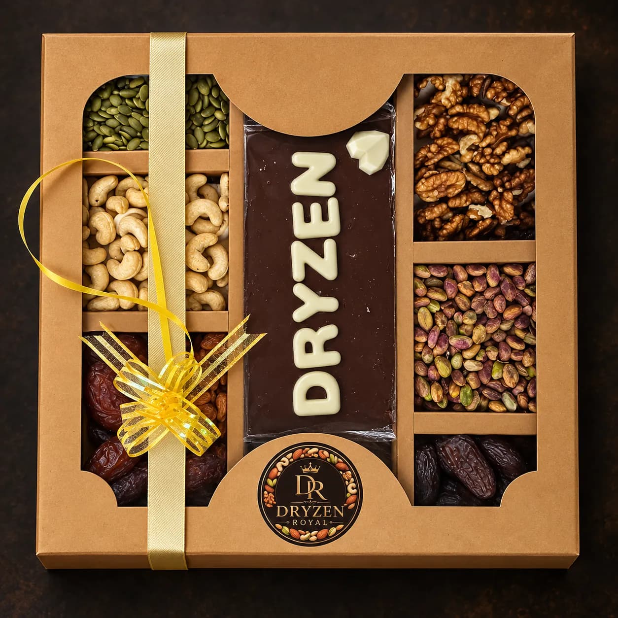 Chocolate & Dry Fruit Combo Gift Box | Dryzen Royal – chocolate dry fruit gift box